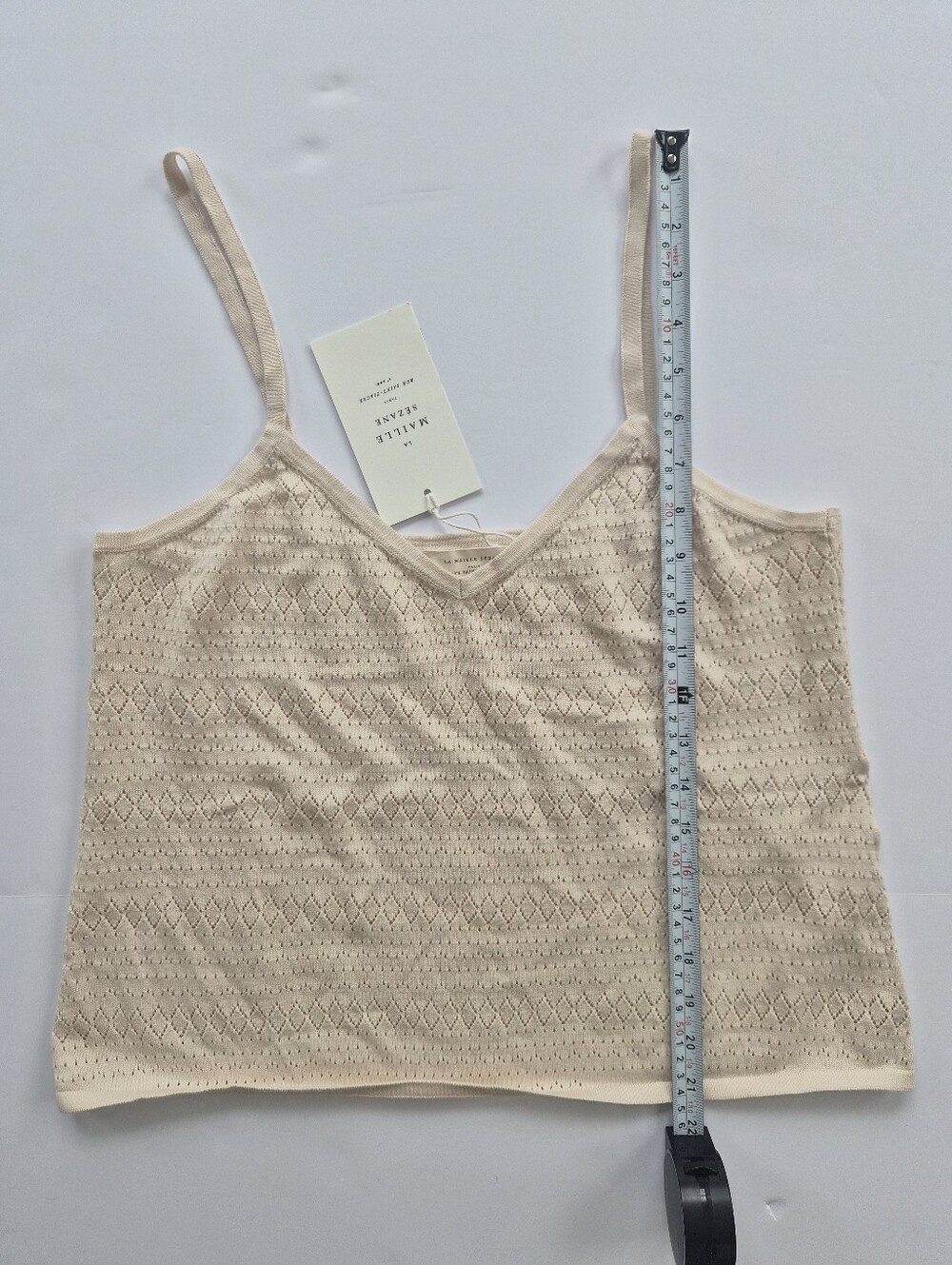*NWT* [Sezane] Yoran Top in Cream, Size  M, 100% Organic Cotton, Knit, Italy - Picture 3 of 13